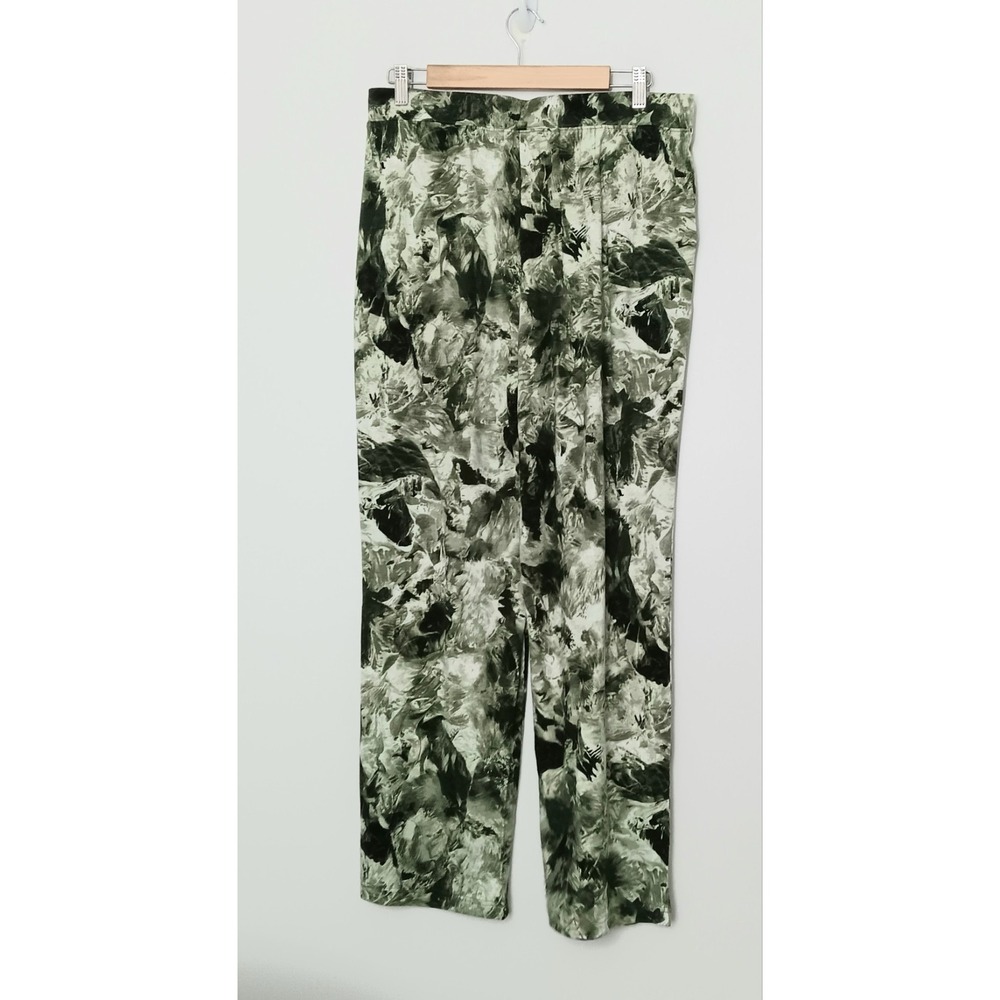 Belle Beach by Kim Gravel Pants Women's Size M Green Shiborri-Print Knit Beach - Picture 2 of 10